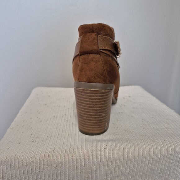 Rusty Brown Faux Suede Booties - Picture 4 of 12